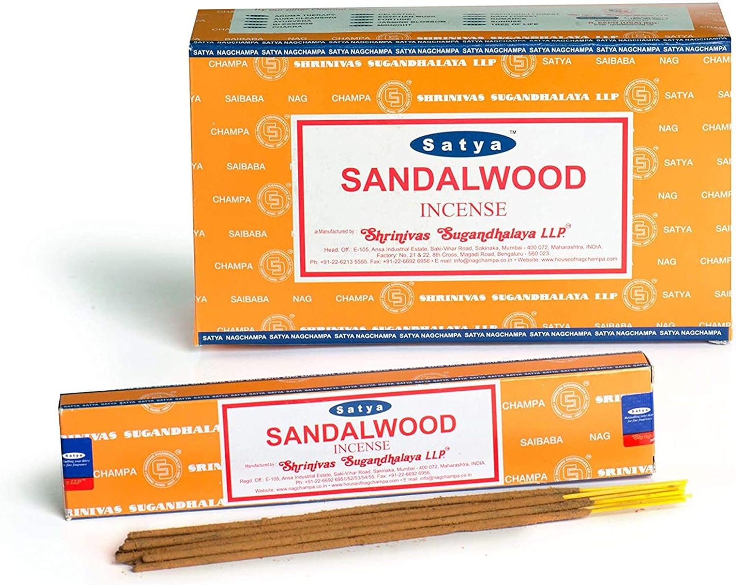 Satya Incenso Nag Champa Patchouli Forest: 12 Confezioni Da 15g, Bastoncini Da 20 Cm, Rexpo Qualità